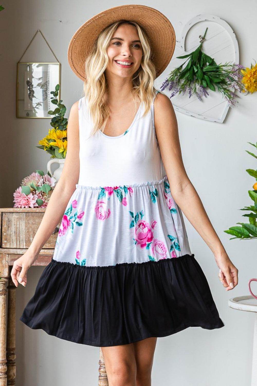Heimish Full Size Scoop Neck Frill Tiered Dress Online - Selvanelle
