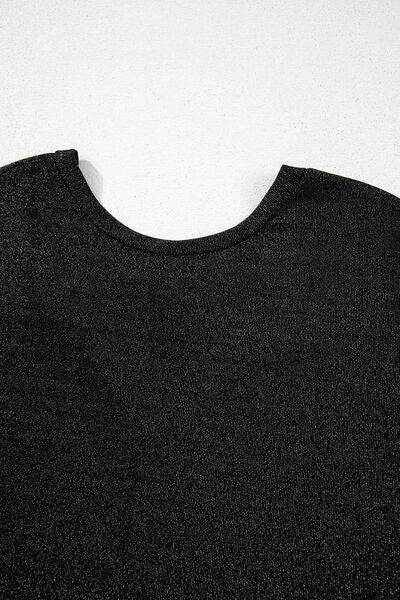 Bow Back Round Neck Short Sleeve Blouse for Women - Selvanelle