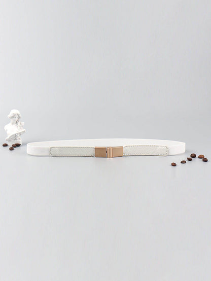 PU Elastic Skinny Belt for Women Adjustable Fashion Accessory - Selvanelle