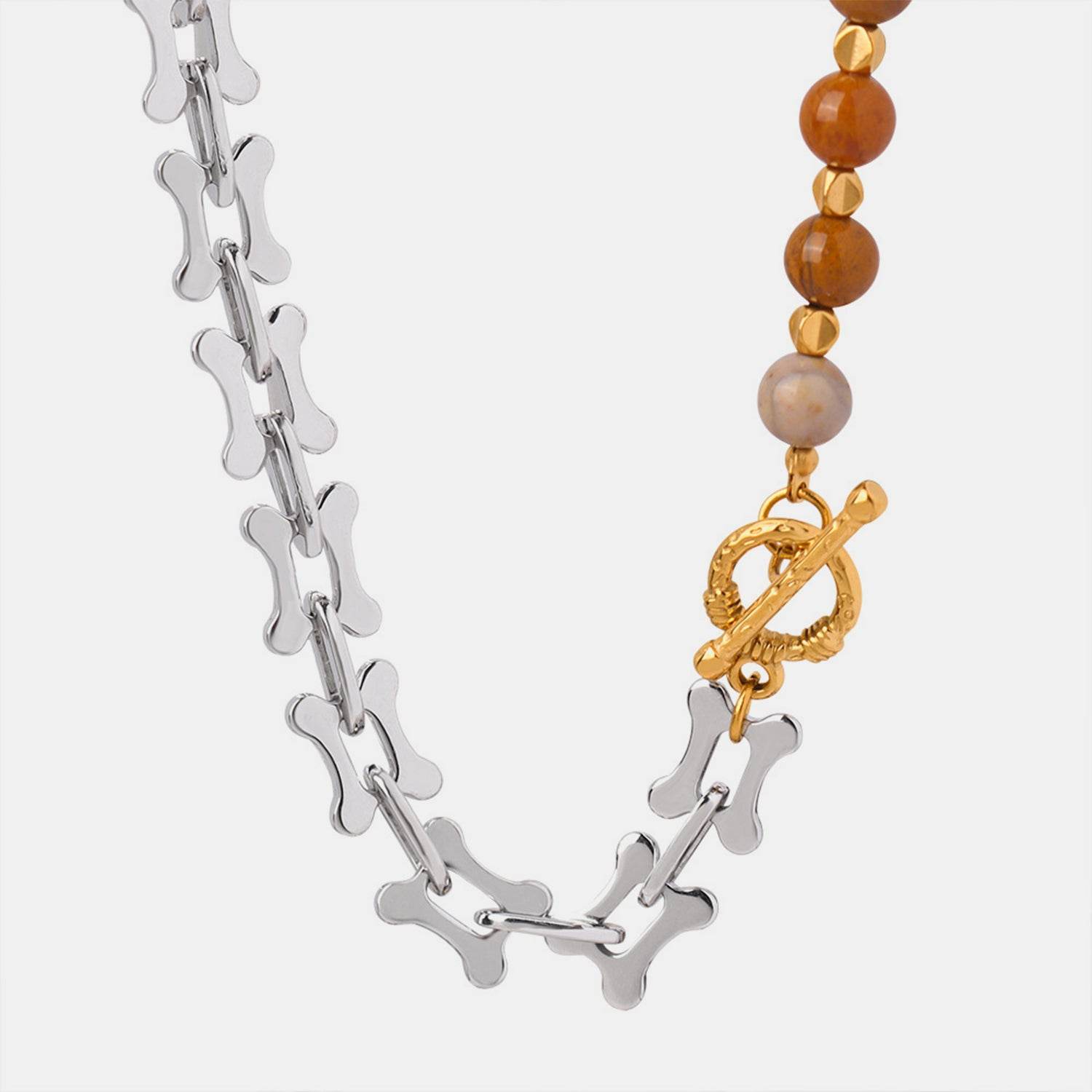 Titanium Steel Egg Yolk Stone Necklace - Selvanelle