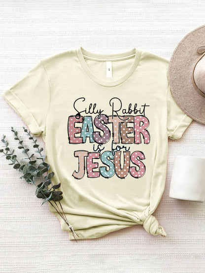 Letter Graphic Round Neck Short Sleeve T-Shirt - Selvanelle