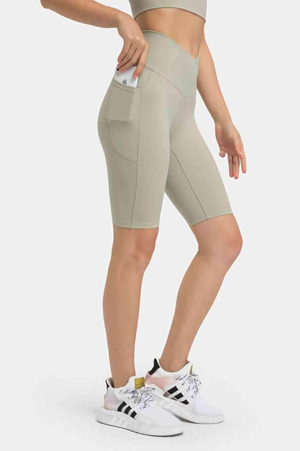 Millennia High Waist Biker Shorts with Pockets for Women - Selvanelle