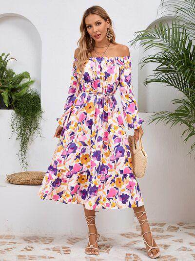 Stylish Printed Long Sleeve Midi Dress for All Occasions - Selvanelle