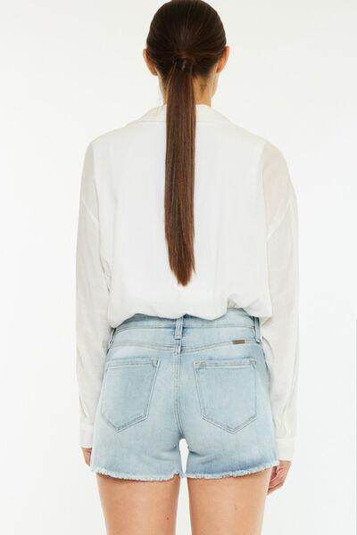 Kancan High Rise Side Slit Denim Shorts for Summer Style - Selvanelle