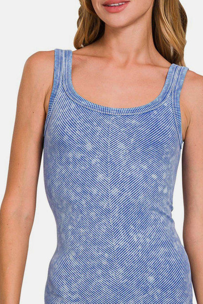 Zenana Ribbed Scoop Neck Tank for Layering and Style - Selvanelle
