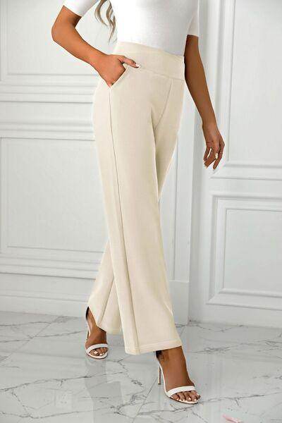 High Waist Straight Leg Pants for Women in Various Sizes - Selvanelle