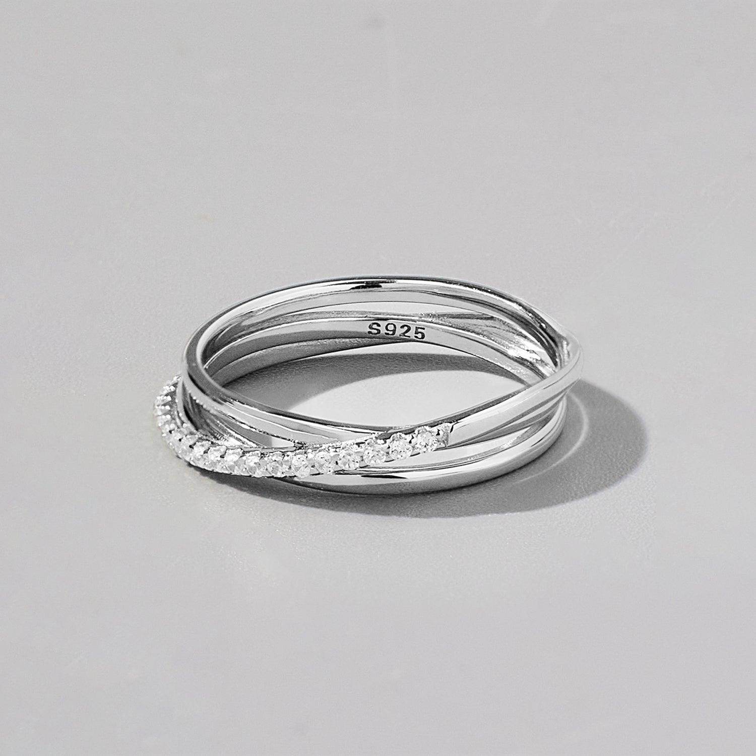 Inlaid Zircon 925 Sterling Silver Ring for Elegant Style - Selvanelle