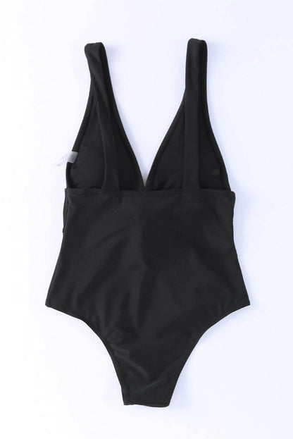 Plunge Wide Strap One-Piece Swimwear - Selvanelle