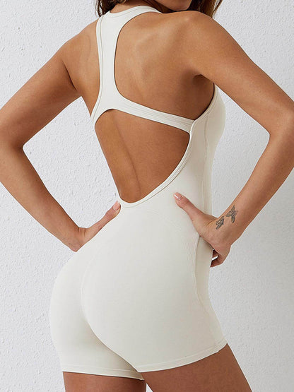 Basic Bae Cutout Racerback Sleeveless Active Romper for Women - Selvanelle