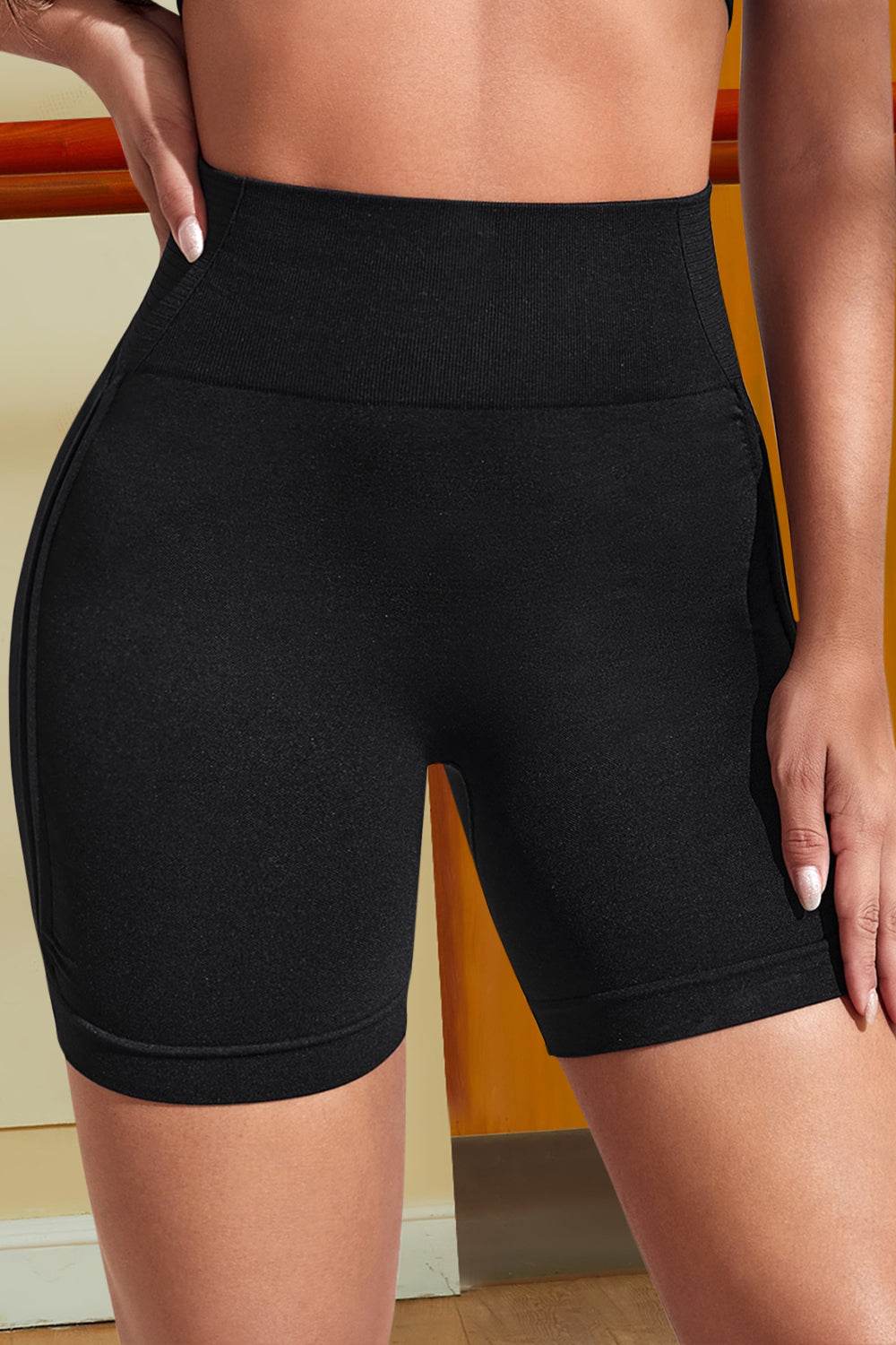 Wide Waistband Sports Shorts - Selvanelle
