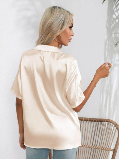 Button Up Collared Neck Shirt - Selvanelle