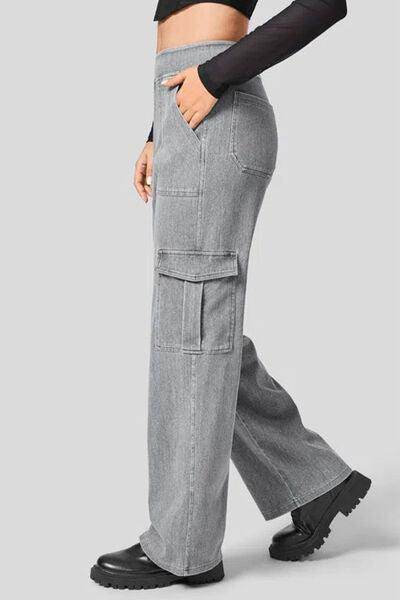 High Waist Straight Leg Cargo Jeans for Modern Style - Selvanelle