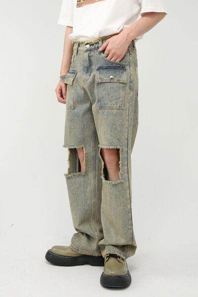 Raw Hem Distressed Jeans for Trendy Stylish Outfits - Selvanelle