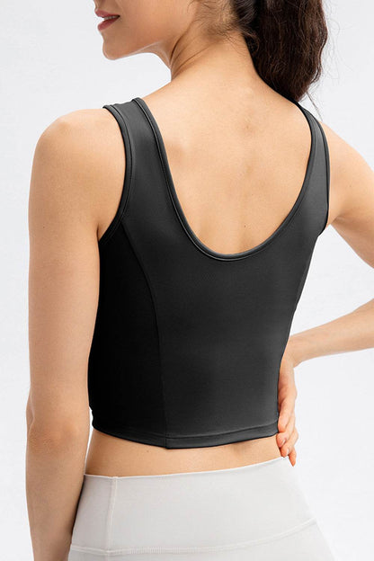 Round Neck Wide Strap Active Tank - Selvanelle