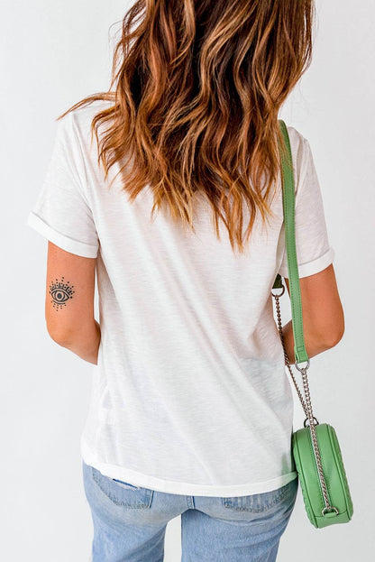 Floral Bunny Graphic Crewneck Short Sleeve T-Shirt - Selvanelle