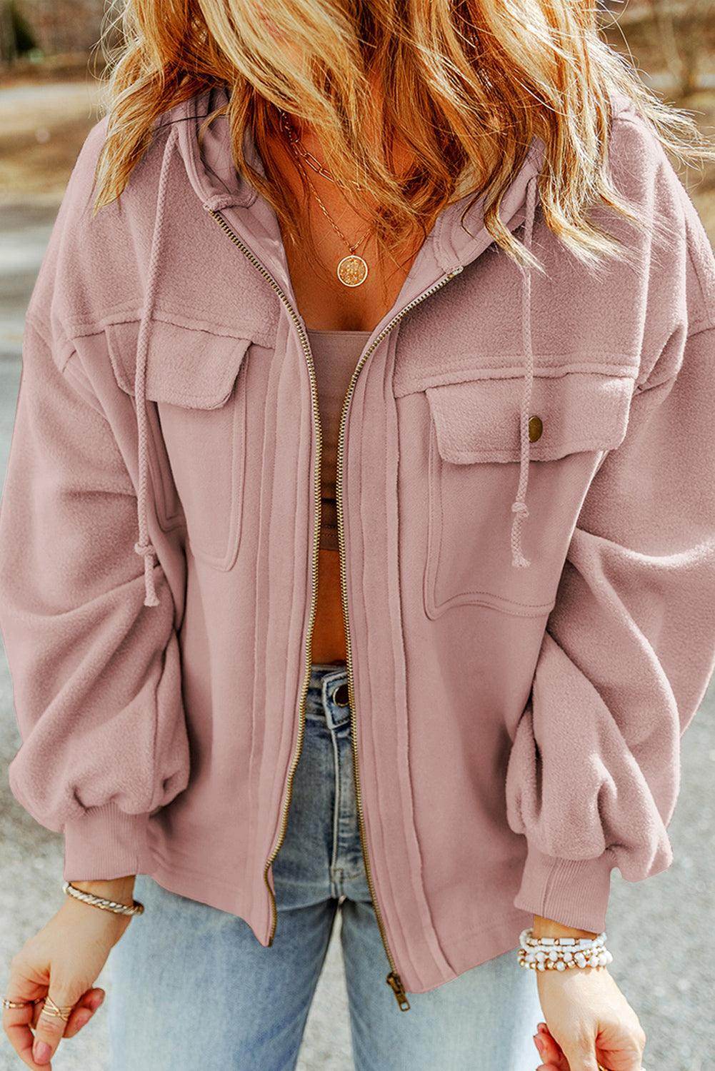 Zip-Up Drawstring Hooded Jacket for Men and Women - Selvanelle