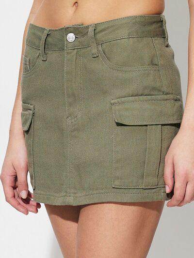 Pocketed Mini Denim Skirt for Casual Everyday Wear - Selvanelle