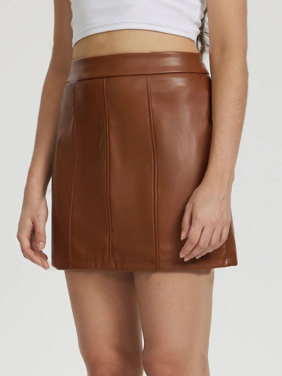 Mini Skirt with Zipper for Women in Various Sizes