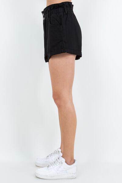 American Bazi High Waist Paper Bag Shorts for Summer Style - Selvanelle