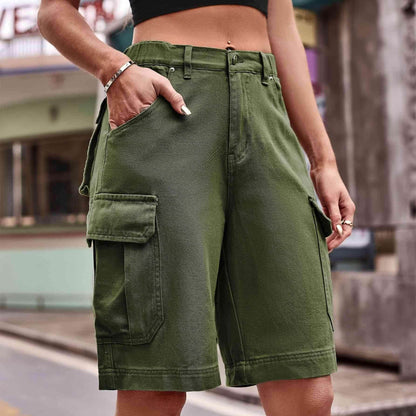 Denim Cargo Shorts with Pockets for Casual Style - Selvanelle
