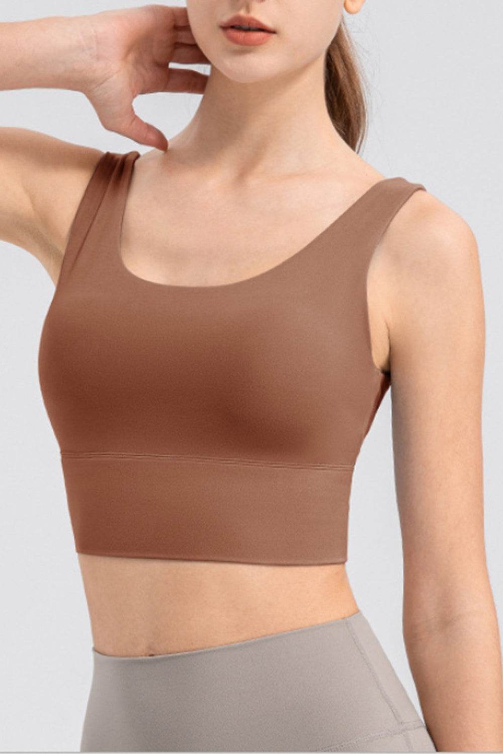 Scoop Neck Wide Strap Active Tank - Selvanelle