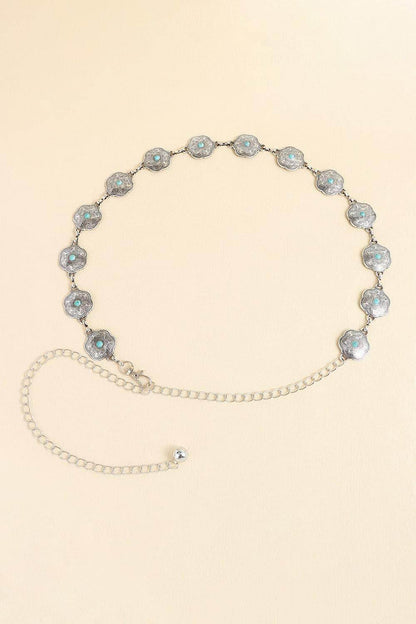 Vintage Turquoise Alloy Belt for Chic Fashion Style - Selvanelle