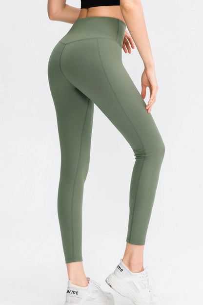 Wide Waistband Slim Fit Long Sports Pants - Selvanelle