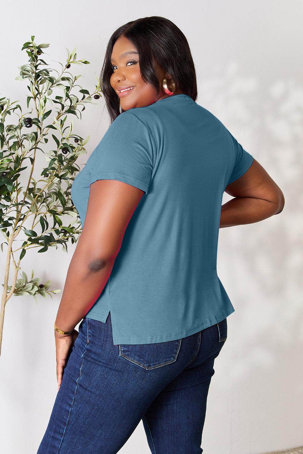 Basic Bae Full Size Round Neck Short Sleeve T-Shirt for Women - Selvanelle