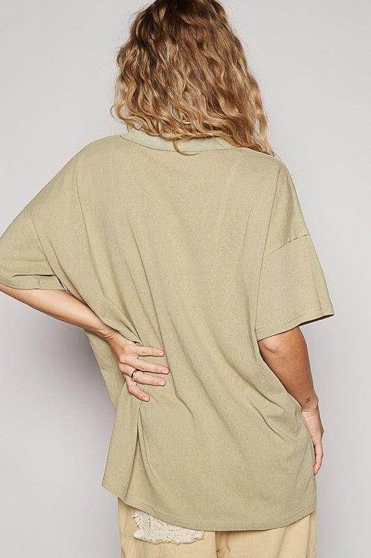 POL V-Neck Half Sleeve T-Shirt for Casual Everyday Wear - Selvanelle