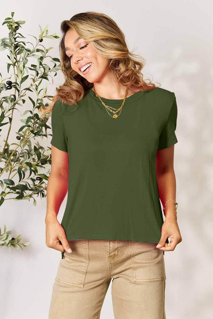 Basic Bae Full Size Round Neck Short Sleeve T-Shirt Black - Selvanelle