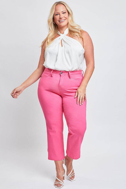 YMI Jeanswear Full Size Mid-Rise Hyperstretch Cropped Pants - Selvanelle