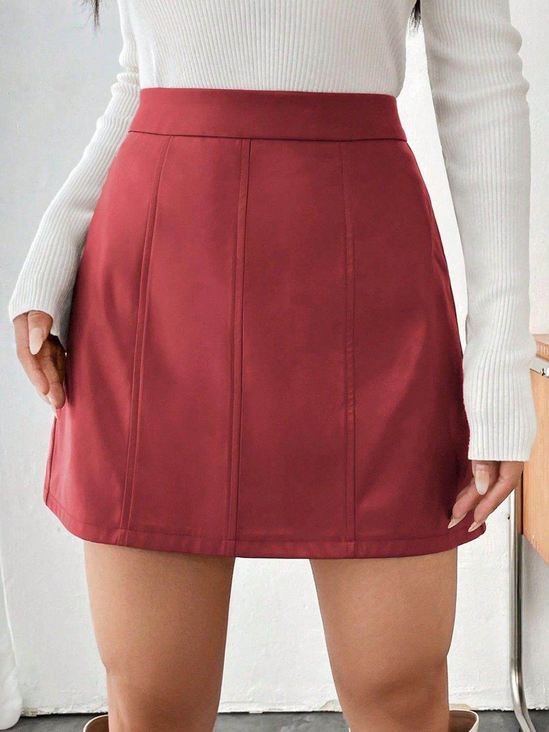 Mini Skirt with Zipper for Women in Various Sizes - Selvanelle