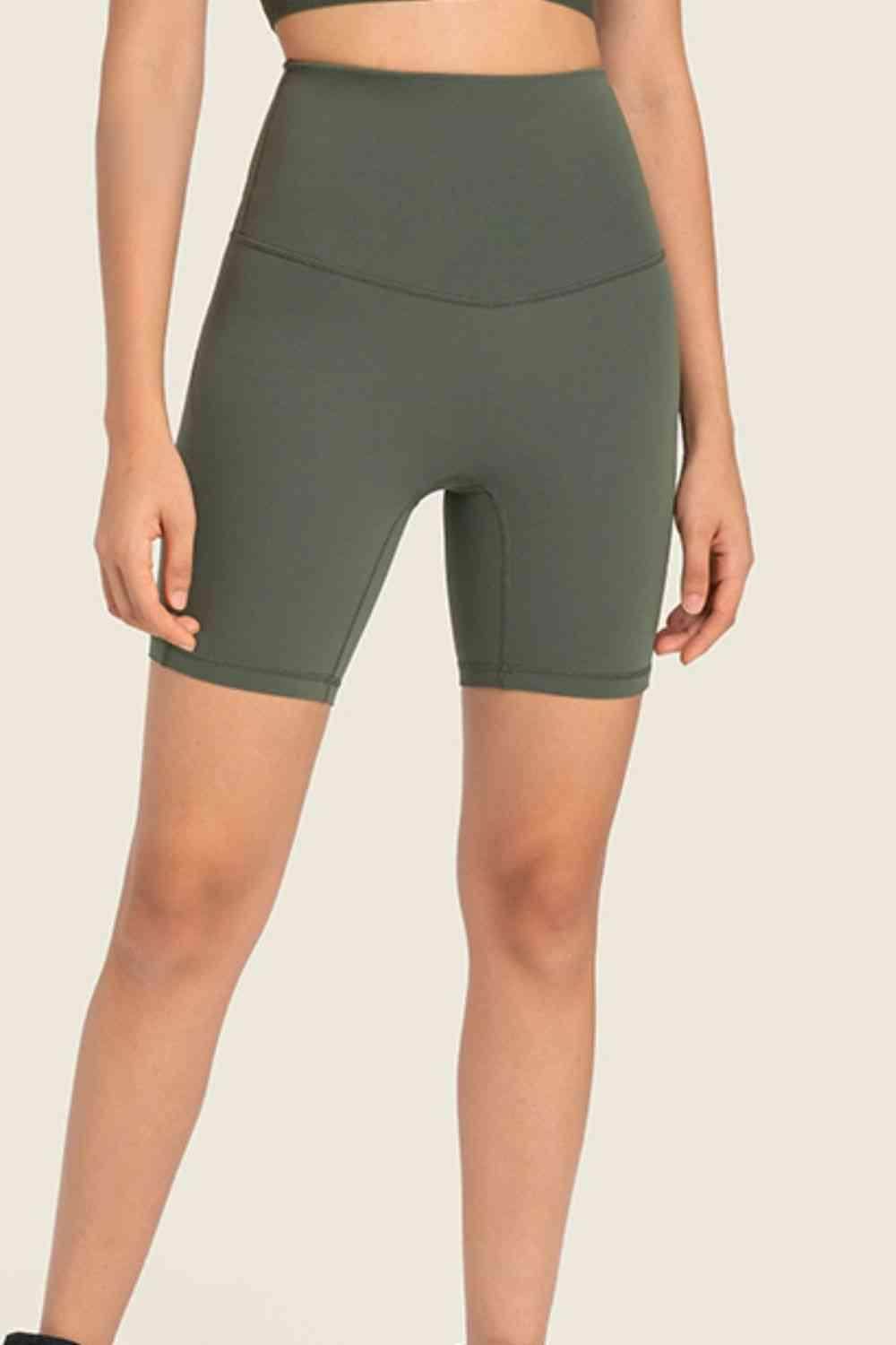 Millennia Seamless High-Rise Wide Waistband Biker Shorts - Selvanelle