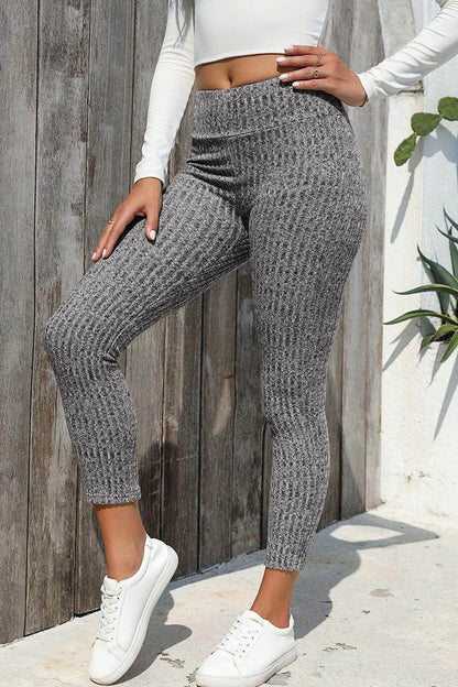 Ribbed High Waist Leggings for Women with Moderate Stretch - Selvanelle