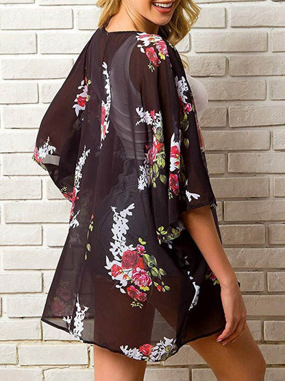 Open Front Half Sleeve Cover-Up - Selvanelle