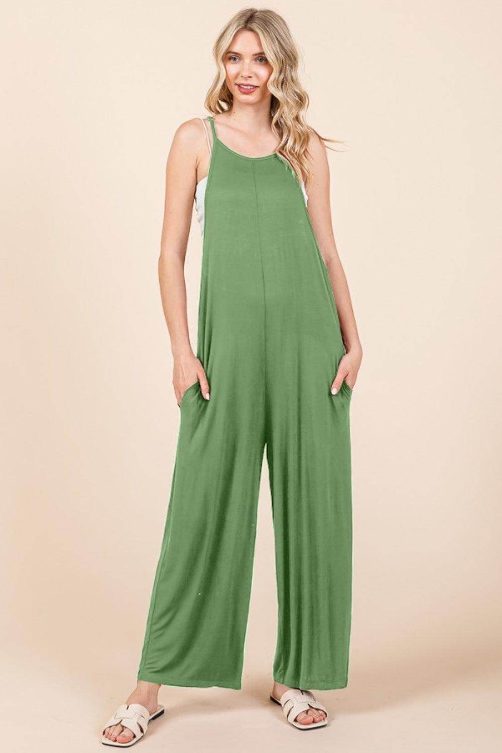 Culture Code Full Size Sleeveless Wide Leg Jumpsuit - Selvanelle