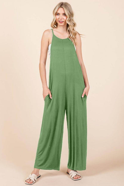 Culture Code Full Size Sleeveless Wide Leg Jumpsuit - Selvanelle