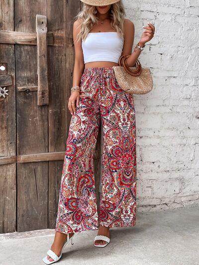 Printed Wide Leg Pants for Stylish Comfort and Fit - Selvanelle