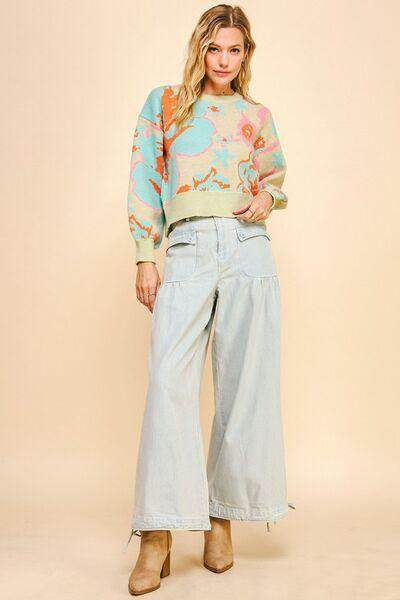 Davi & Dani Drawstring Hem Wide Leg Mid Rise Jeans Women - Selvanelle