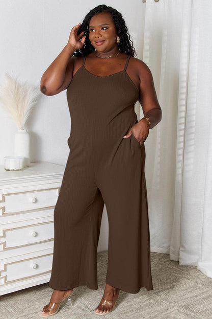 Basic Bae Full Size Spaghetti Strap V-Neck Jumpsuit Dress - Selvanelle
