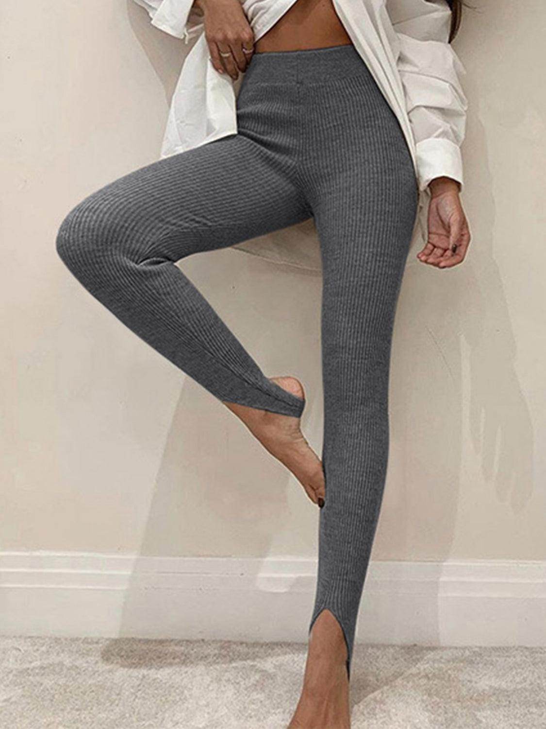 Ribbed Mid Waist Leggings for Comfortable Everyday Wear - Selvanelle