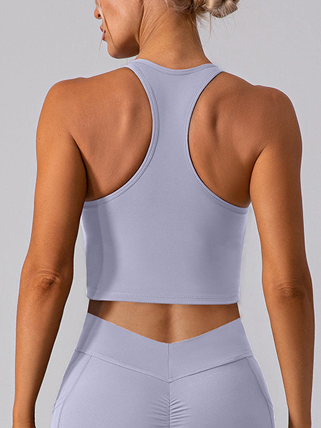 Square Neck Racerback Cropped Tank for Stylish Comfort