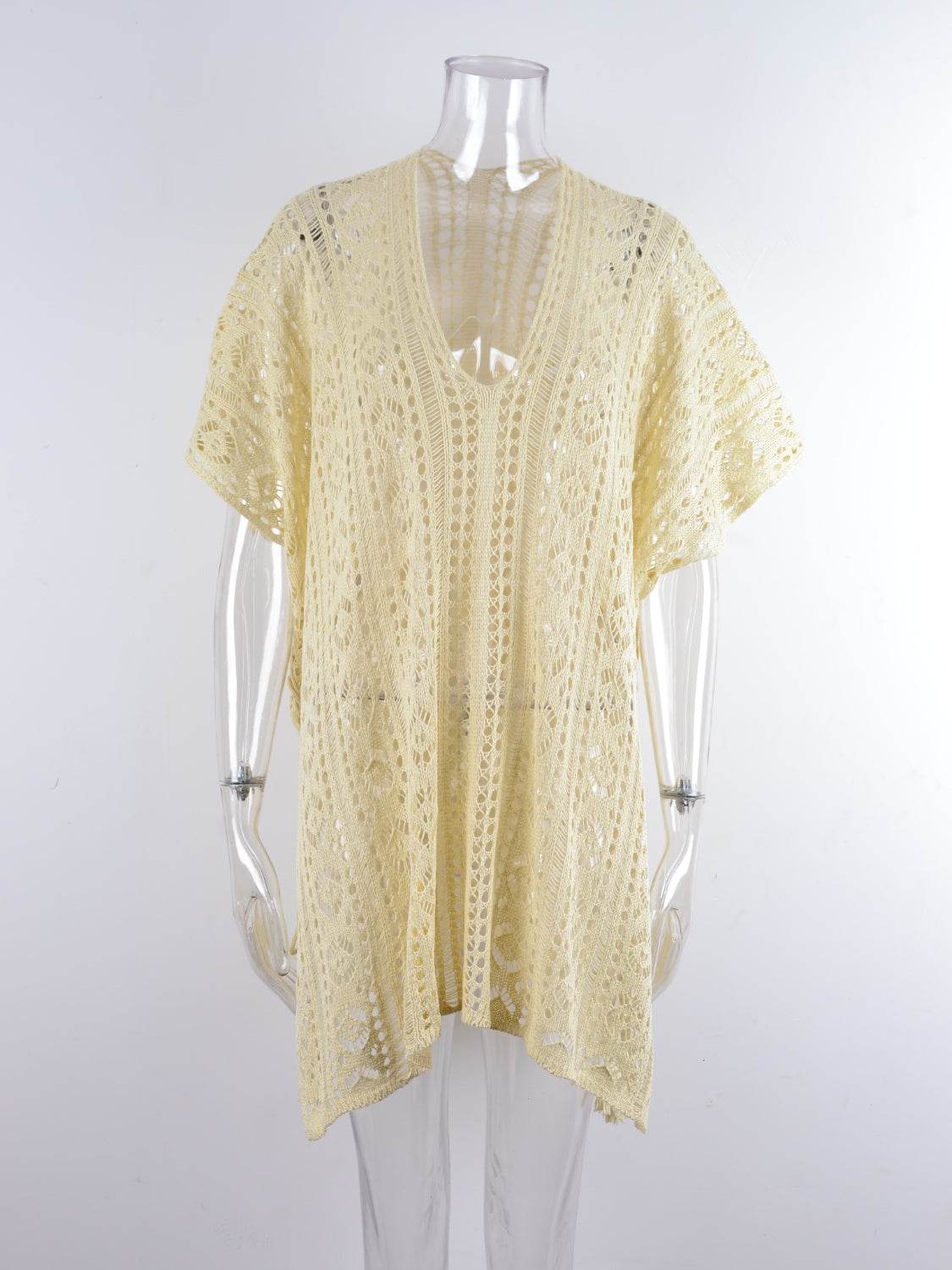 Angel Wings Cutout V-Neck Cover-Up with Tassel - Selvanelle
