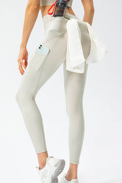 Full Size Slim Fit High Waist Long Sports Pants with Pockets - Selvanelle