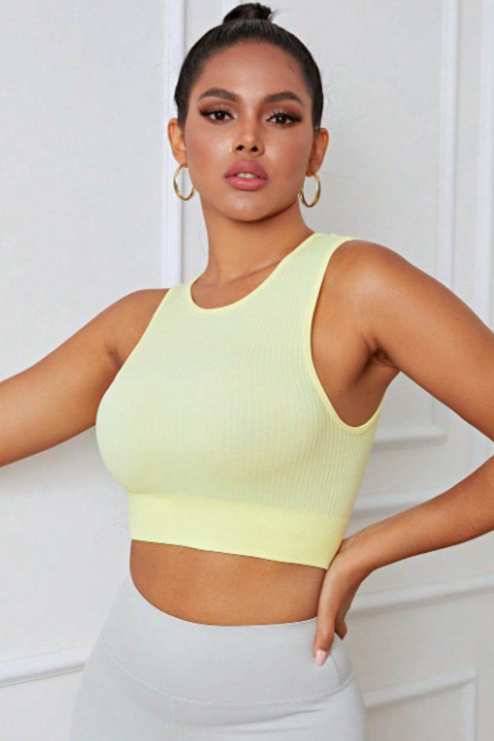 Round Neck Long Active Bra - Selvanelle
