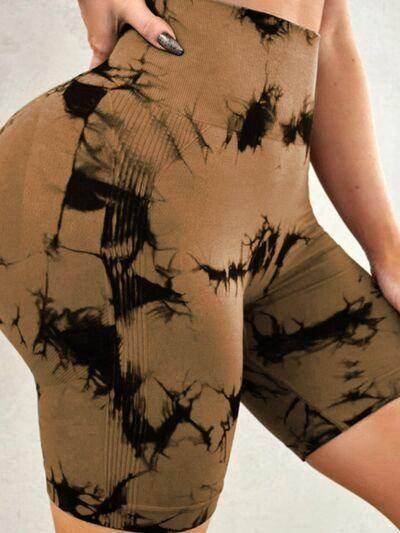 Tie-Dye High Waist Active Shorts for Women Workout Gear - Selvanelle