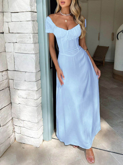 Devine Sweetheart Neck Short Sleeve Maxi Dress - Selvanelle