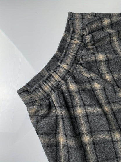 Plaid Elastic Waist Midi Skirt for Women in Various Sizes - Selvanelle