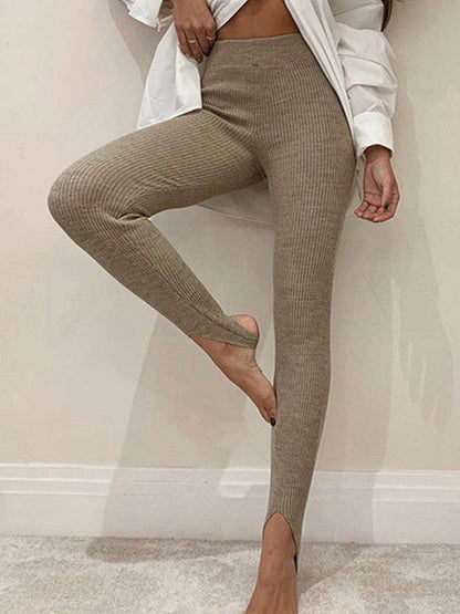 Ribbed Mid Waist Leggings for Comfortable Everyday Wear - Selvanelle