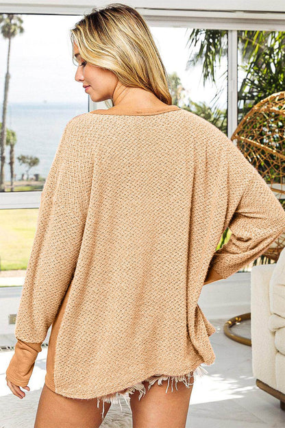 BiBi Thumb Opening Long Sleeve Top with Kangaroo Pocket - Selvanelle